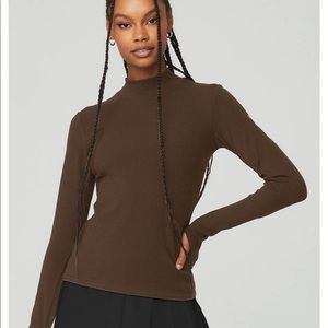 ALO Wellness Ribbed Mock Neck
